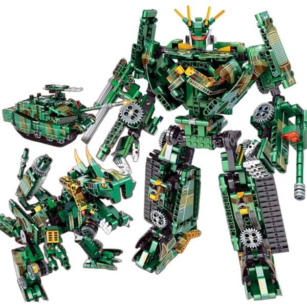 Sluban Transforming Build Block set 3in1 Robot Tank Dinosaur 856 pcs (88031A)