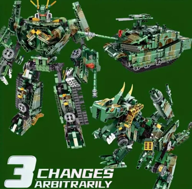 Sluban Transforming Build Block set 3in1 Robot Tank Dinosaur 856 pcs (88031A)
