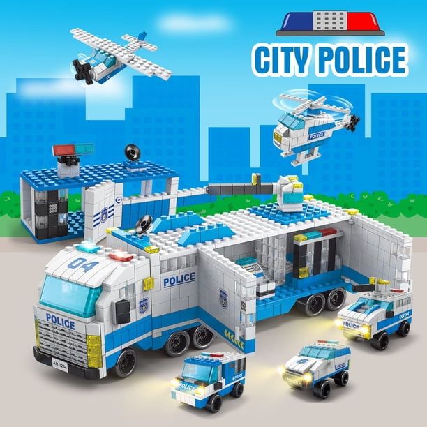 DIY Building Block 6in1 Build Your Own Ultimate City Police Station Adventure premium building bricks Set 1000 pieces KT (K8978-4)