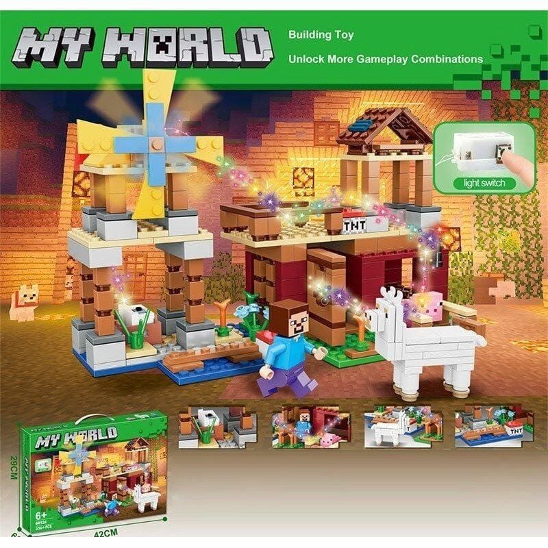 Minecraft My World Building Block Lego Compatible 230+ pieces and Minecraft Figures KT (44124)