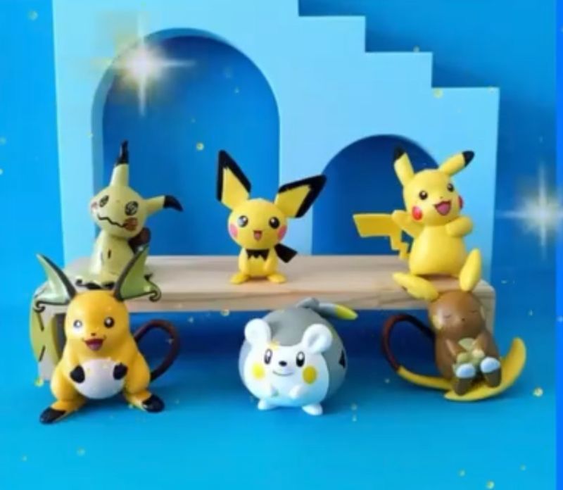 Cartoon movie Pokemon Pichu, Pikachu, & Raichu Action Figure KT (ZS222-84)
