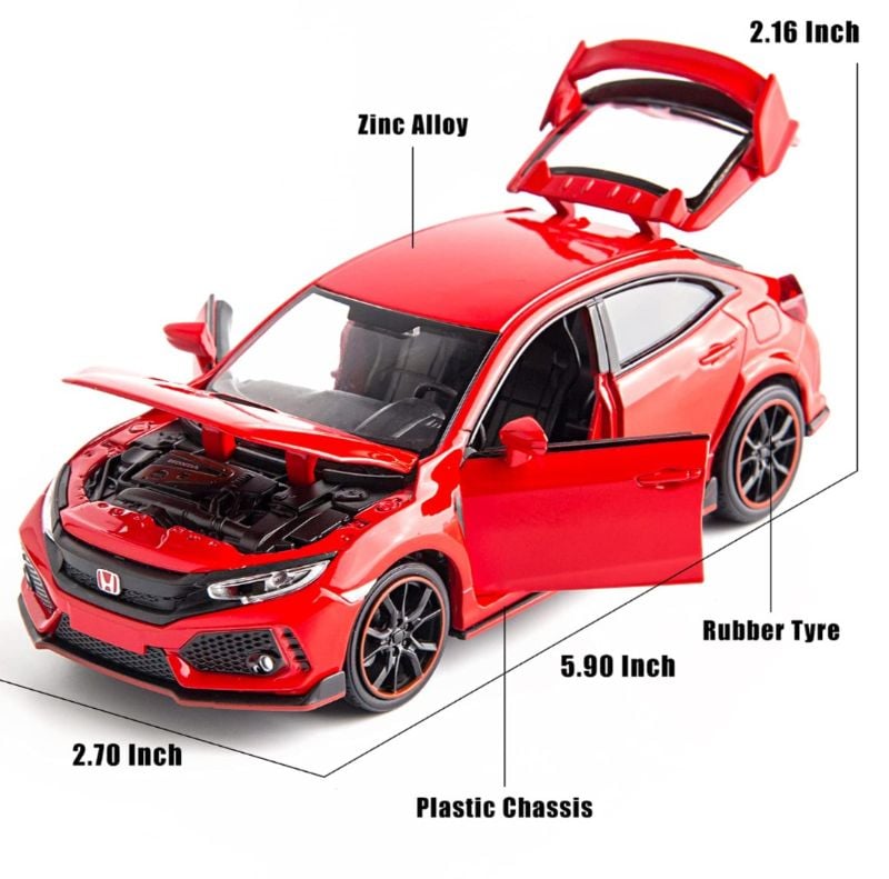 Honda Civic Model Car Diecast Metal 1:32 Scale Open all sides Sound Light Hot Favourite Car For Collector TK (3227B)