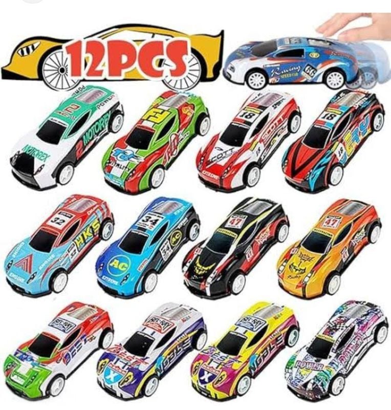 Racing 12 Car Alloy Metal body pull back Gift set for children (898-29B)
