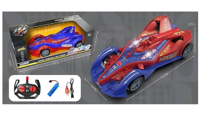 RC Super Hero Spidy Racing F1 Car rechargeable with steering remote control (3966E-2)