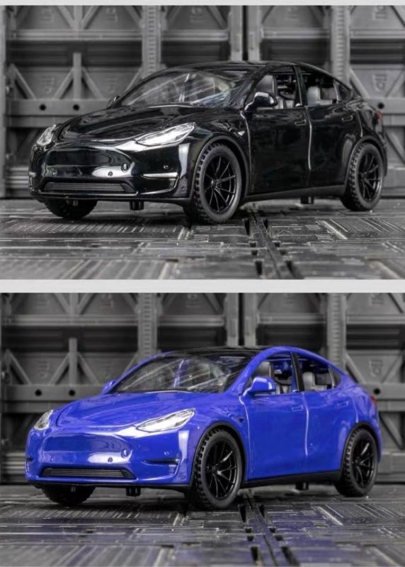 1:28 Tesla Model X Diecast model car display case base openable all sides realistic details (HY018XEK)