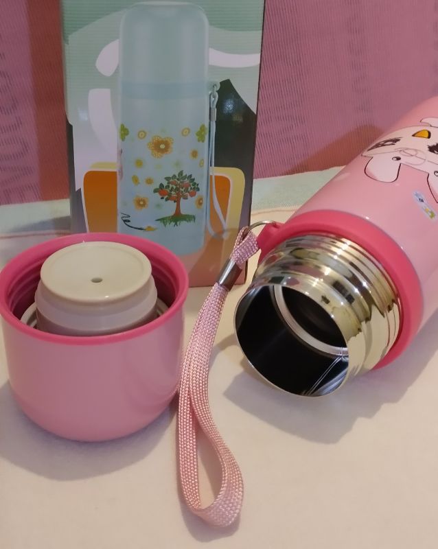 Bunny Cartoon Stainless Steel vacuum thermos water bottle with Cup  350ML