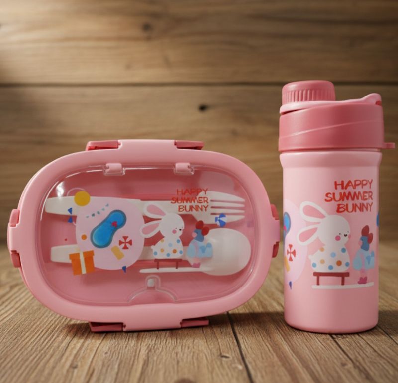2in1 Lunch box 1200ml and Water Bottle 500ml high quality (9052-1LB)