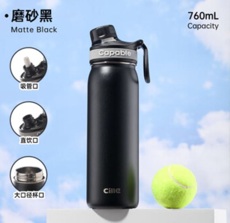 760ml Cille 316 Stainless Steel infinity vacuum flasks superior corrosion resistance with straw handle (XB-25149-760)