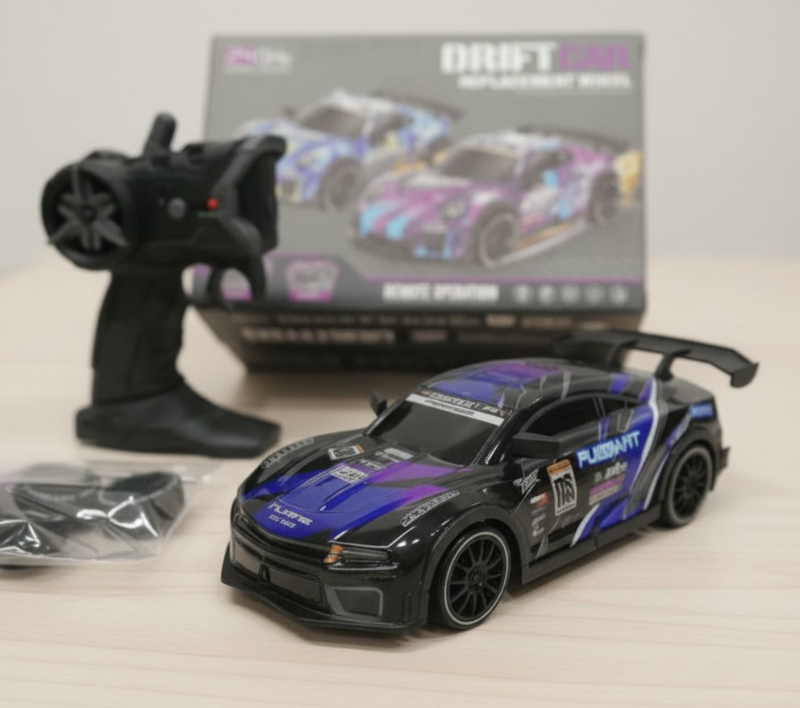 1:24 Fast Drifting RC Car 2.4Ghz remote control car with extra tire sound light (DH666-89C)