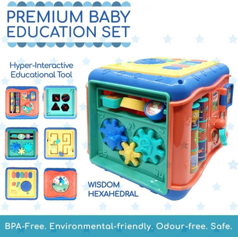 Multi function Wisdom Hexahedral 7in1 educational toy designed for toddlers Musical KT (668-176)