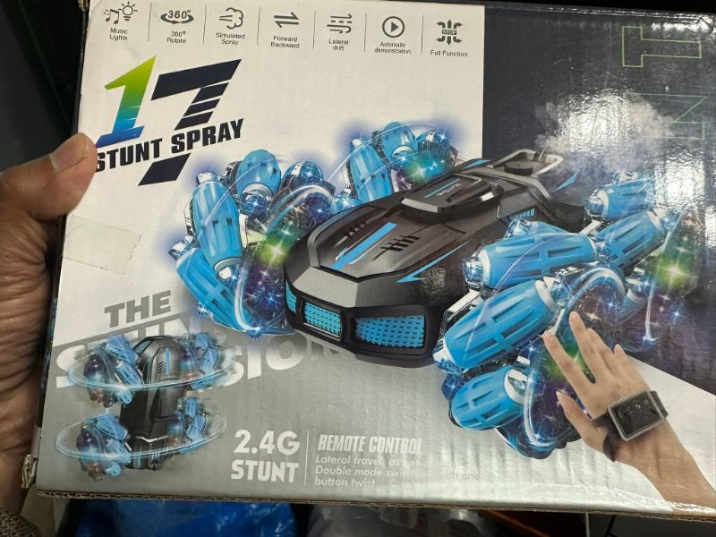 RC 2.4G Drift Stunt Car spray rotation automatic demo sound light (3688-G127A)