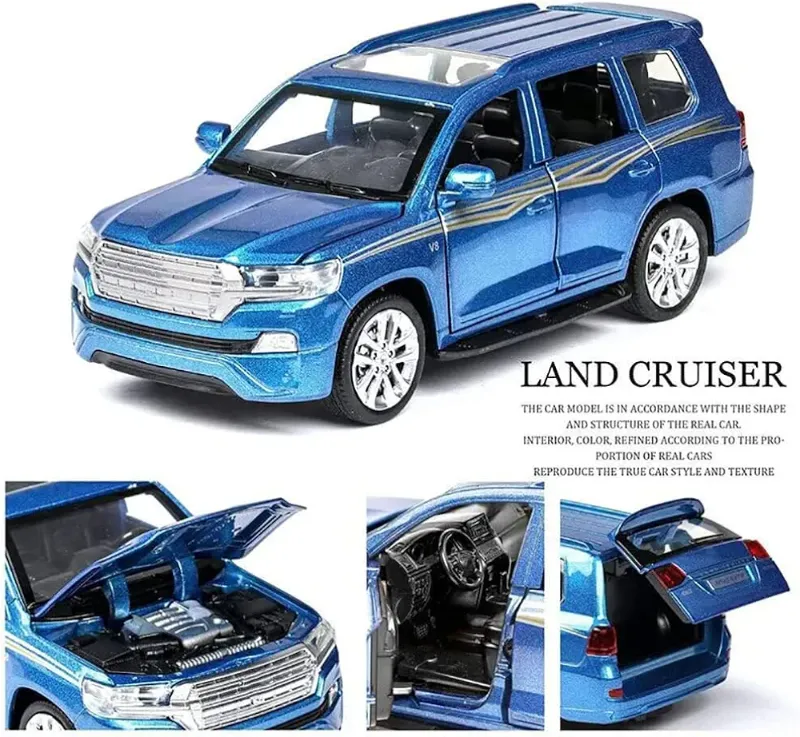 1:32 Toyota landcruser diecast open doors sound light (3226B)