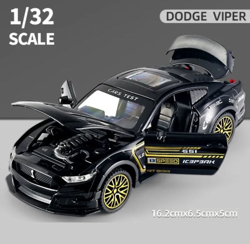 Black Golden Ford Mustang GT500 1:32 Gift Toy for kids