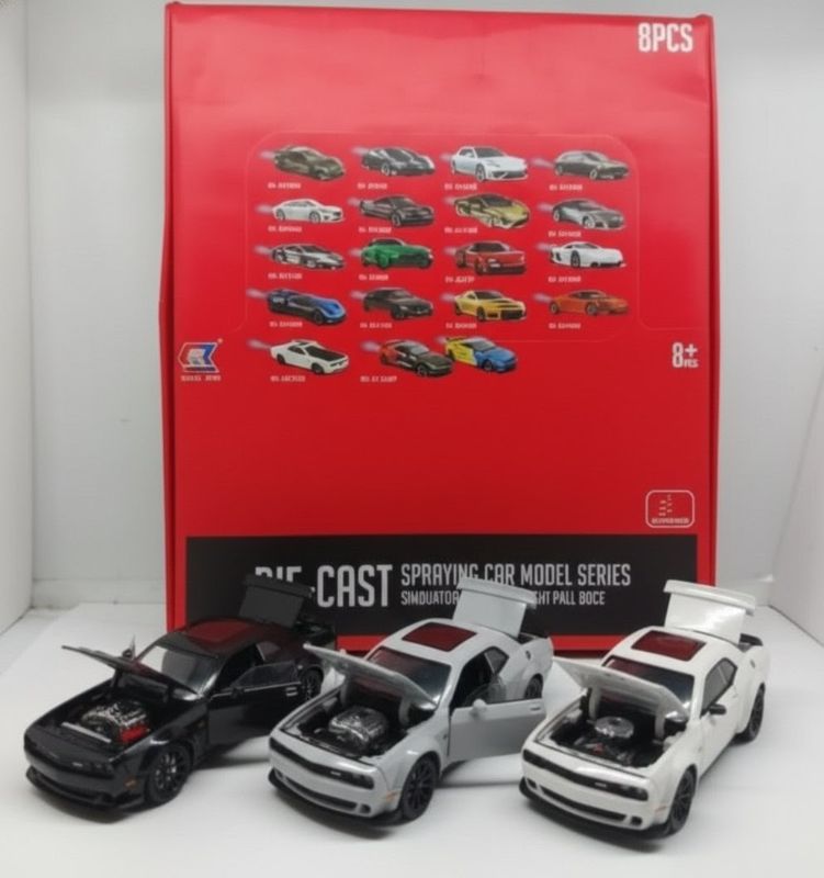 Challenger Hellcat Charger 1970 Spring series Diecast Sound Light Pull Back for Kids (CZ172AD)