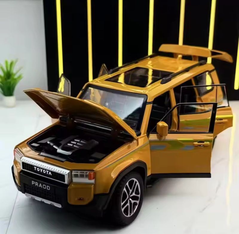 Toyota Land Cruiser Prado 1:24 Diecast Model Car | Premium Alloy Metal SUV with Lights, Sounds & Opening Doors KT (1900-480)