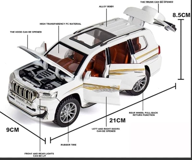 Off Road RC Prado 2.4G Remote Car Diecast Model Car Open Doors Fast Speed 4WD KT (CZ124E)