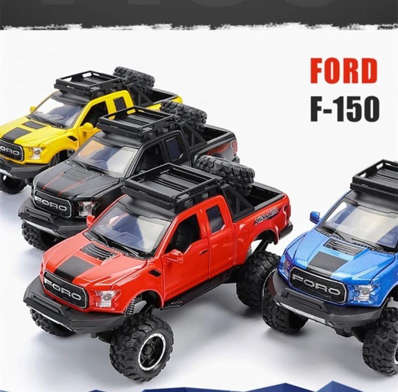 1:28 Ford Raptor F-150 truck diecast open doors pull back (1900-550)