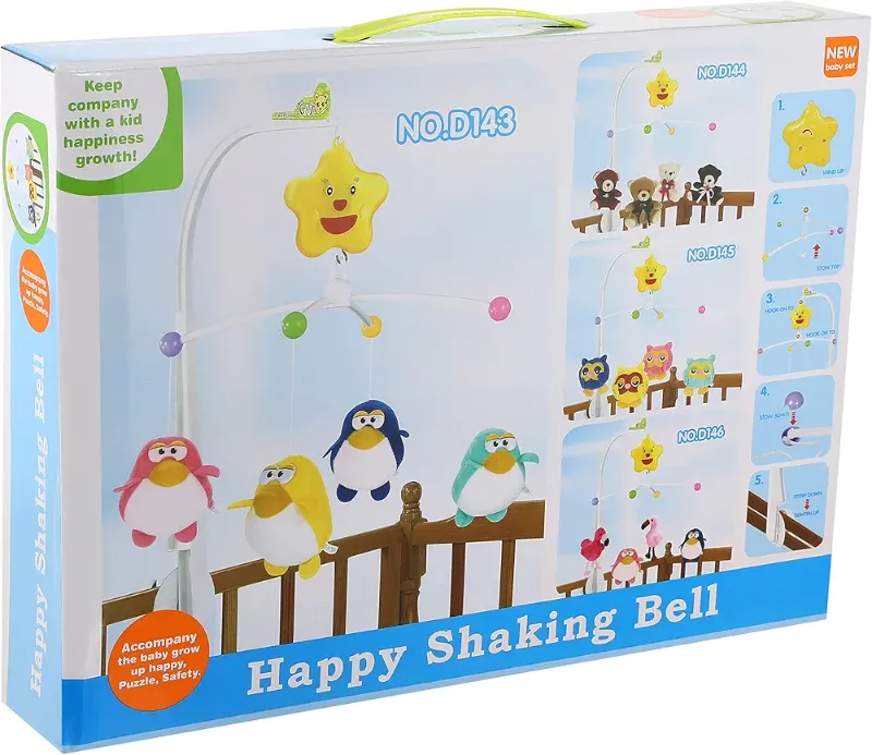 Attachable Baby Crib Toys set Happy Shaking Bell (D144)