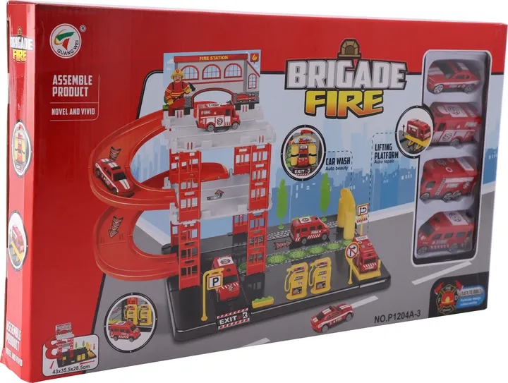 Toyshine Brigade Fire Parking Garage/Station playset (P1204A-3)
