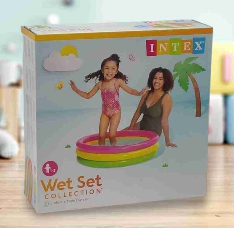Intex Inflatable Swimming Pool Wet set Collection Bath Tub For Children 34x10 inch 0 to 5 age TM(58924)