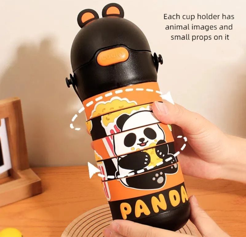Premium Quality Twisoo Stainless Steel Kids Puzzle Swirl Water Bottle With Handle and Strip (30056)