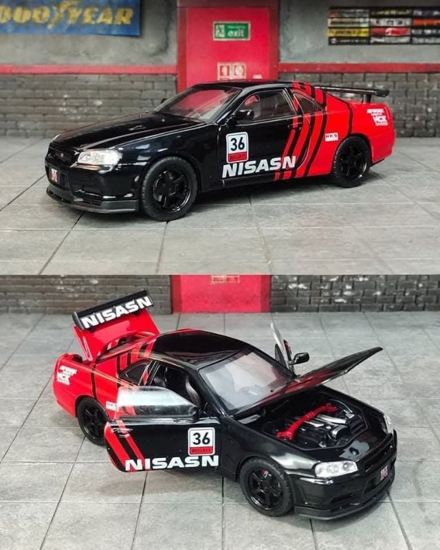 1:24 scale Diecast Nissan Skyline GTR R34 car (1901-412)