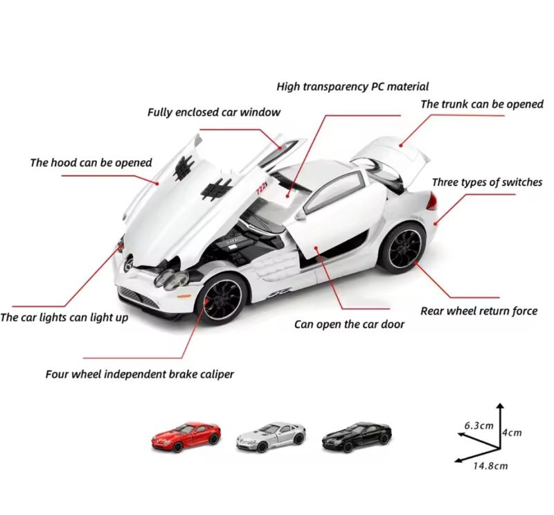 1:24 Che Zhi brand Mercedes-Benz SLR McLaren 722 model car (CZ210)