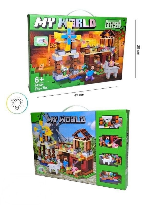 Minecraft My World Building Block Lego Compatible 230+ pieces and Minecraft Figures KT (44124)
