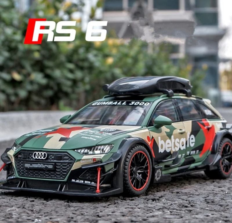 1:24 Diecast Audi RS6 Avant Gumball 3000 edition Openable all sides sound light KT TM(1900-282)
