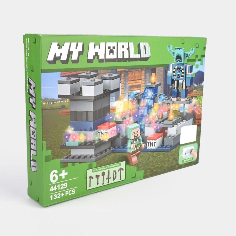 Minecraft My World Building Block Lego Compatible 132+ pieces and Minecraft Figures KT (44129)