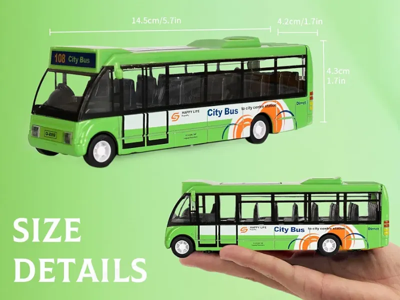 1:32 Scale Diecast City Bus / School bus for kids sound light (8969-14)