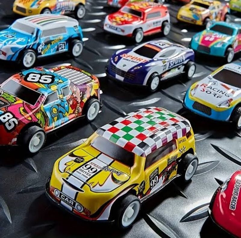 Racing 12 Car Alloy Metal body pull back Gift set for children (898-29B)