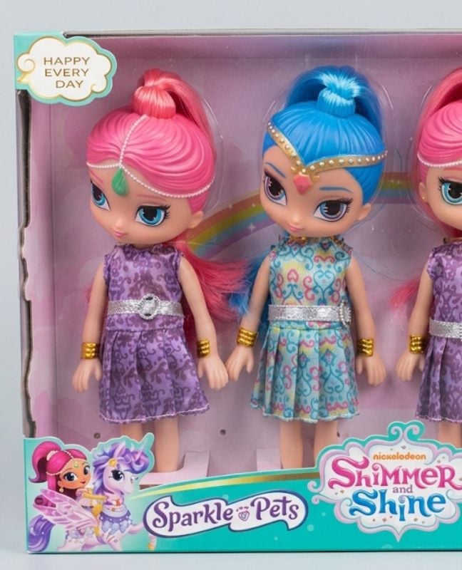 9 inch Tall Shimmer and Shine Genie Beach Dolls Character figure movable joint soft face hard plastic body KM (PL056)
