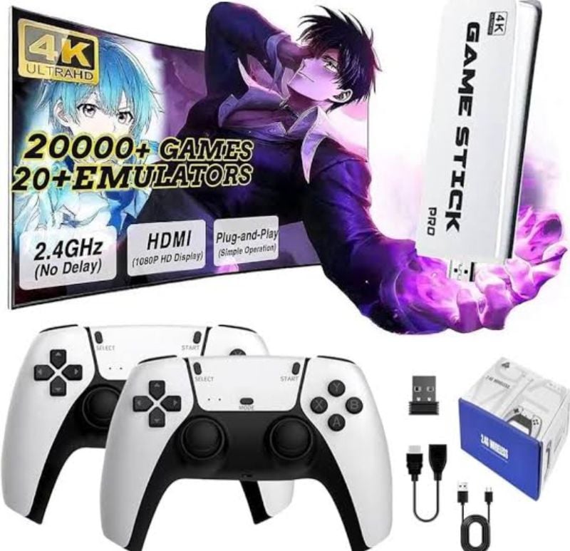 4K Ultra HD Game Stick with a 2.4G wireless controller gamepad enjoy taken and thousands of games TM (M8S)