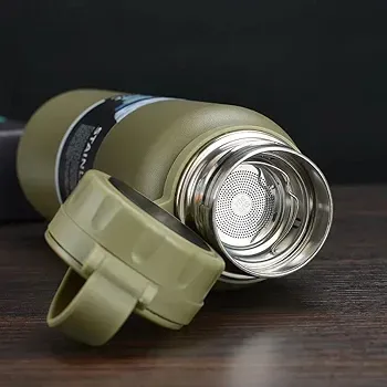 Vacuum Insulated Stainless Steel Thermal Bottle with Silicone Strap 800ml Leak Proof Coffee Tea Sports Bottle for Travel to Keep Drinks Hot or Cold Water Bottle
