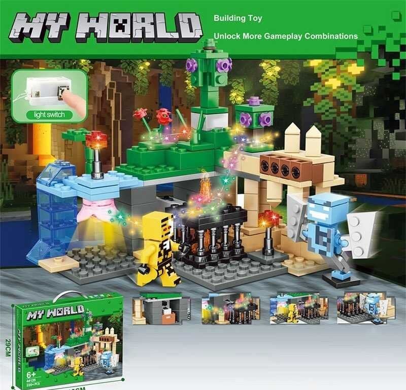 Minecraft My World Building Block Lego Compatible 220+ pieces and Minecraft Figures KT (44125)
