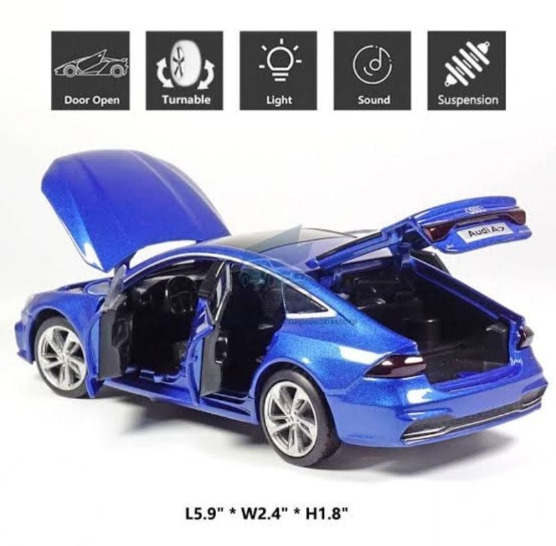 1:28 Diecast Audi A7 scale model car with base brand HY (HY009XEK)