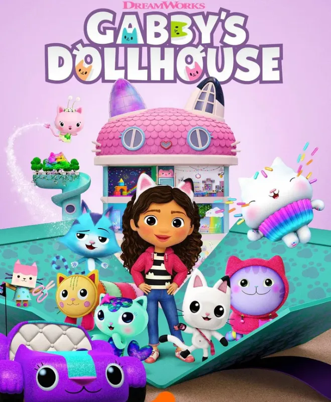 Gabby's Dollhouse Perfect Dollhouse Playset with Character Figures, Cat-Themed Rooms & Accessories TM(111-176A )