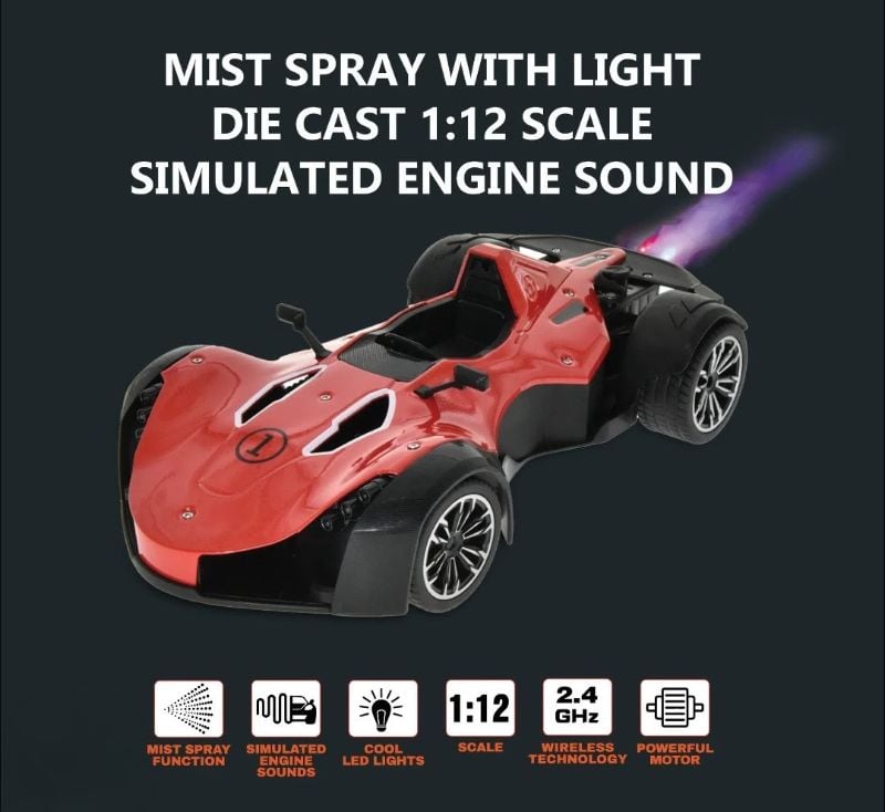 RC Formula Diecast car with mist spray Fastest car light sound effects (YY2034)
