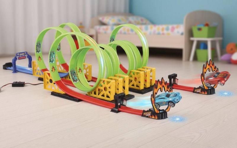 Racing DIY Luminous Car Track Set 360 Degrees Rotation Loop (D663-304)
