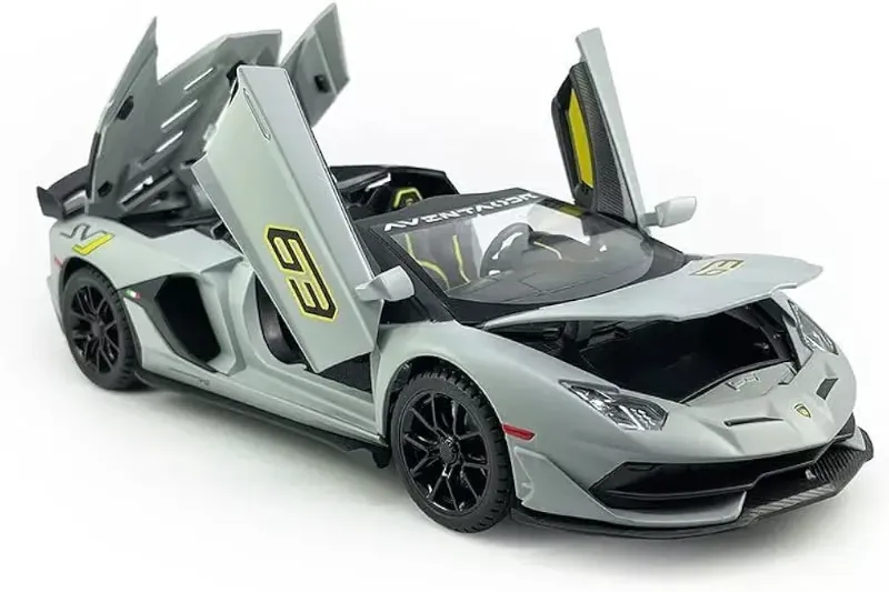 1:24 Scale Diecast Lamborghini Aventador SVJ 63 openable all sides sound light Gift car for Children and collectors lover TM
