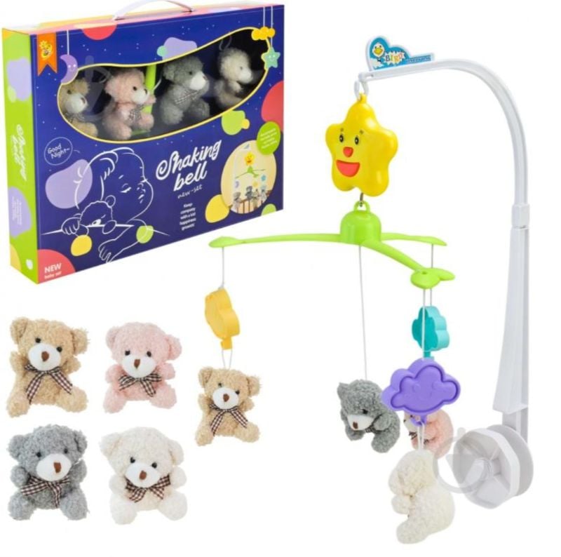 Premier quality Shaking Bell Baby Cot Mobile Musical Hanging Soft Rattle for new born babies KT (D156)