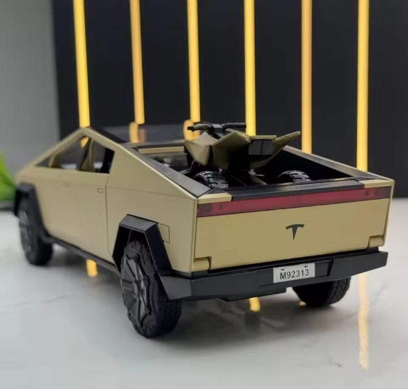 1:28 Tesla Cybertruck with motorcycle Diecast car model (M92313)