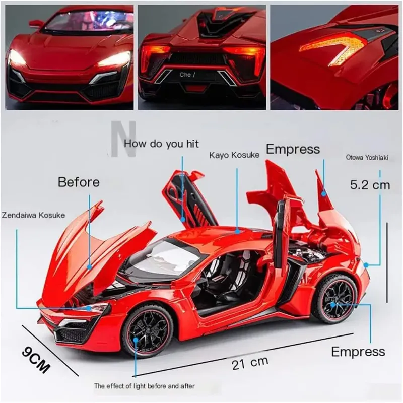 1:24 Lykan Hypersport diecast  spraying car (CZ32AD)