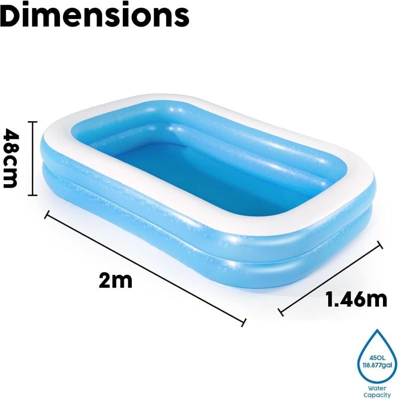 Family Big Pool Rectangular Bestway brand High quality Inflatable Pool TM(54006)