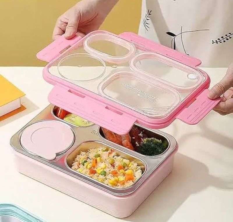 High grade Stainless Steel Leakproof 4 Compartment Lunch box Food storage box (HXD6755)