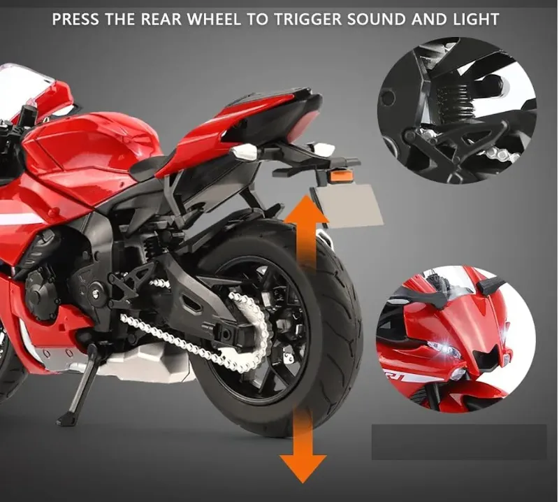 1:12 scale die-cast Yamaha YZF R1 model motorcycle toy (HX794-1)