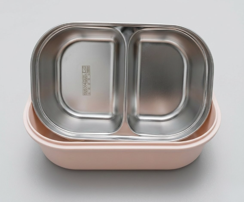 Stainless Steel Food Container Double Compartment and Body  used for packing lunches