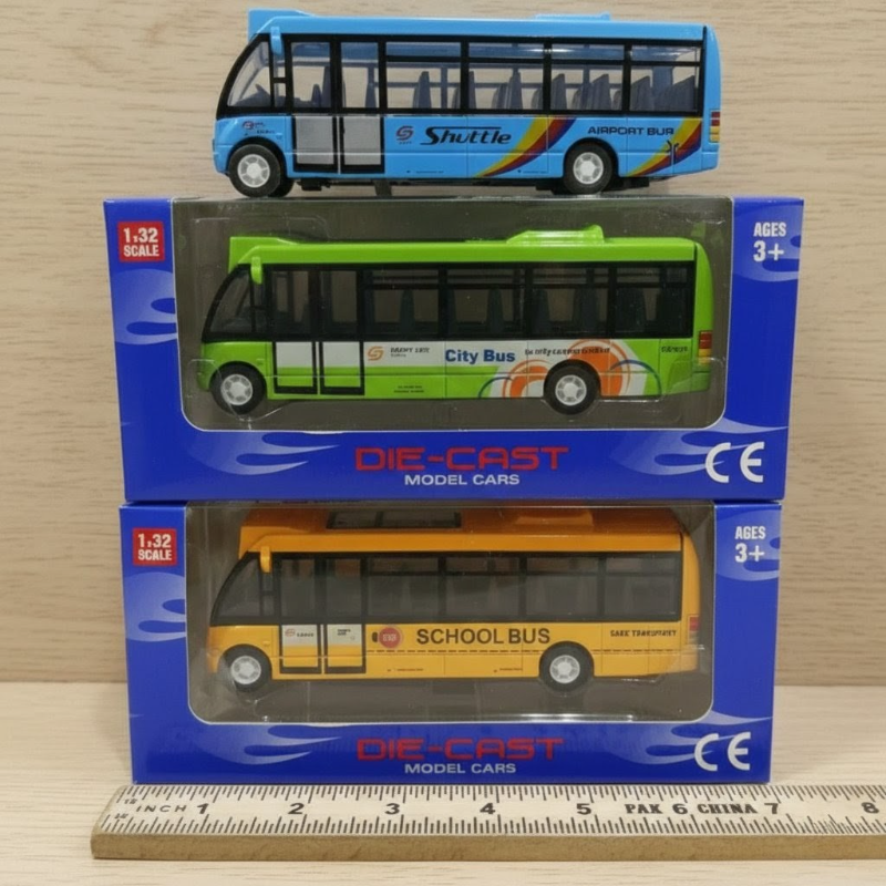 1:32 Scale Diecast City Bus / School bus for kids sound light (8969-14)