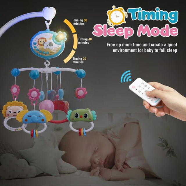 Baby Crib Mobile Remote Control With Lights, Music, And Projection For Babies KT(698-85)